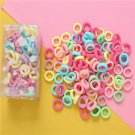 100Pcs Jelly Women Girl Hair Band Ties Rope Ring Elastic Hairband Ponytail Holder Well