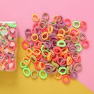 100Pcs rainbow Women Girl Hair Band Ties Rope Ring Elastic Hairband Ponytail Holder Well