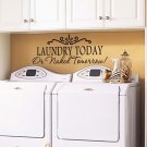Removable Laundry Today Quote Home Laundry Room Vinyl Wall Sticker Art Decal
