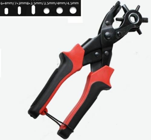 3 round 3 flat Leather Hole Punch Tool Set Belt Saddle Watch Strap Shoe Fabric Craft Projects