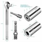 Universal Socket Wrench 7-19mm MultiFunction Power Drill Ratchet Adapter 3pc Set