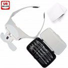 Magnifying Glass Lens LED Light Lamp Visor Head Loupe Jeweler Headband Magnifier