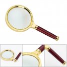 6 X Magnifier Magnifying Glass Loupe with 80mm Wood Handle for Reading Jewelry