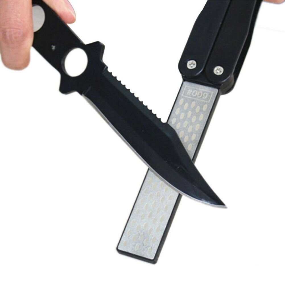 Double Sided Pocket Knife Folded Diamond Sharpening Stone Sharpener Tool 5 inch
