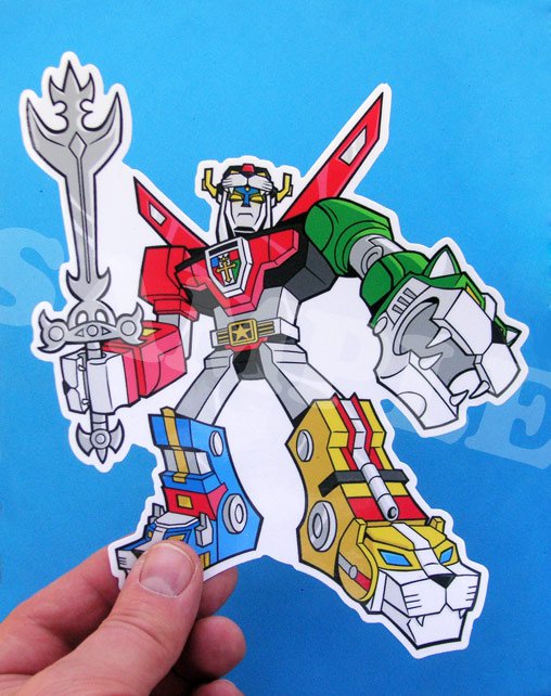 Voltron Vinyl Sticker LARGE 80s Retro Cartoon Robot Skateboard Car ...