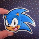 Sonic The Hedgehog Glitter Sticker 4" Sparkle Head Decal for Laptop, Skateboard, Vehicle
