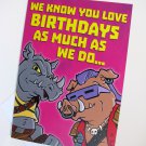 Bebop & Rocksteady TMNT Birthday Card - Ninja Turtles 5 x 7" Funny Humor Greeting Card