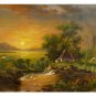 SUN SET OIL PAINTING ON CANVAS 20"X24"