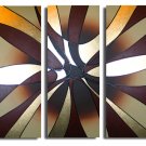 3 PIECES ABSTRACT OIL PAINTING ON CANVAS 12"X32"X3 PIECES