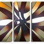 3 PIECES ABSTRACT OIL PAINTING ON CANVAS 12"X32"X3 PIECES