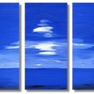 3 PIECES ABSTRACT OIL PAINTING ON CANVAS 12"X32"X3 PIECES