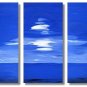 3 PIECES ABSTRACT OIL PAINTING ON CANVAS 12"X32"X3 PIECES