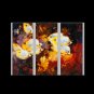 3 PIECES ABSTRACT OIL PAINTING ON CANVAS 12"X32"X3 PIECES