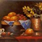 FRUITS AND FLOWERS OIL PAINTING ON CANVAS 20"X24"