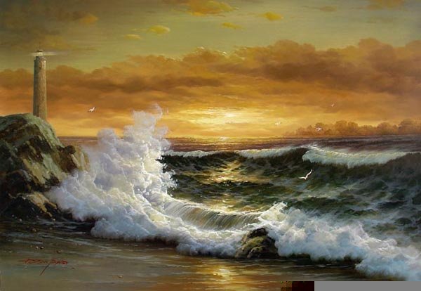 BOAT-SEA 027 OIL PAINTING ON CANVAS 20"X24"
