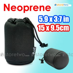 JJC Soft Neoprene Lens Pouch M (5.9 x 3.7 inches, 15 x 9.5 cm)