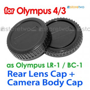 Rear Lens + Camera Body Caps for Olympus Four Thirds 4/3 Camera