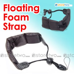 Floating Foam Strap for Waterproof Cameras Samsung Fujifilm Pentax Sony (Black)
