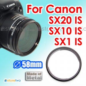 JJC Conversion Lens Adapter 58mm for Canon Digital Camera PowerShot SX20 IS, SX10 IS, SX1 IS