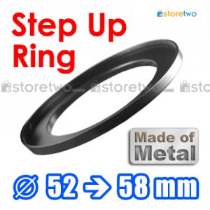 Step Up 52mm to 58mm Filter Ring Adapter Mount Metal