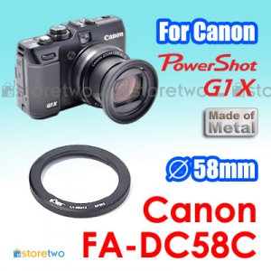 FA-DC58C - Kiwifotos Metal Filter Adapter for Canon Digital Camera PowerShot G1 X G1X