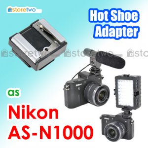 AS-N1000 - Shoe Adapter for Nikon Multi Accessory Port fits Nikon 1 V1 LED ME-1 Mic