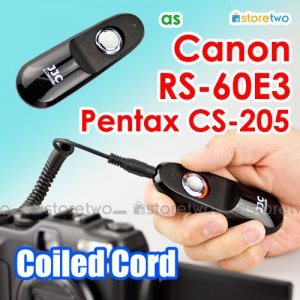 RS-60E3 - JJC Shutter Remote Control Coiled Cord 90cm for Canon EOS, Pentax, Samsung, T5i SL1