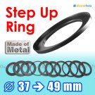 Step Up 37mm to 49mm Filter Ring Adapter Mount Metal