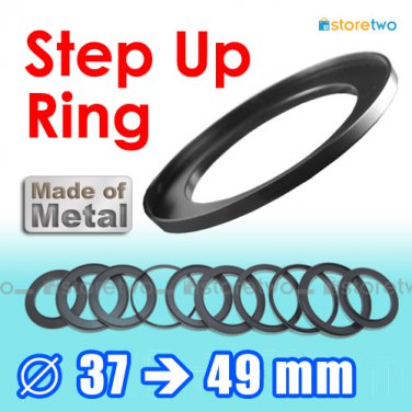 Step Up 37mm to 49mm Filter Ring Adapter Mount Metal