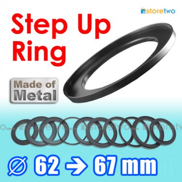 Step Up 62mm to 67mm Filter Ring Adapter Mount Metal