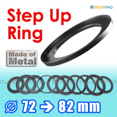 Step Up 72mm to 82mm Filter Ring Adapter Mount Metal