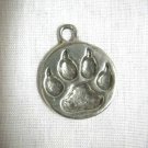 WILD WOLF PAW PRINT WOLF TRACKER SILVER CAST PEWTER PENDANT ADJ CORD NECKLACE