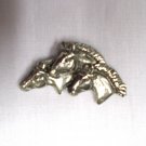 COWGIRL STRONG TRIO OF HORSE HEADS PEWTER PENDANT ADJ NECKLACE EQUINE HORSES
