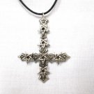 Inverted Pentagram Star Cross Large Cast American Pewter Pendant Necklace