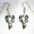 PEWTER WHITETAIL 10 POINT BUCK TROPHY DEER WILDLIFE DANGLING CHARM EARRINGS