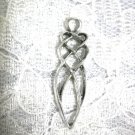 CELTIC INFINITY KNOT WEAVE USA HAND CAST PEWTER PENDANT ADJ NECKLACE