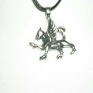 MYTHICAL GRIFFIN SILVER COLOR USA CAST PEWTER PENDANT ADJ CORD NECKLACE
