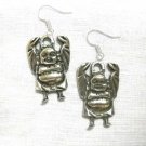 ZEN MEDITATION BUDDHA FULL BODY ARMS UP IN ROBE DANGLING USA PEWTER EARRINGS