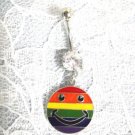 LBGT RAINBOW SMILEY FACE - HAVE A NICE DAY ON CLEAR 14g CZ BELLY BUTTON RING