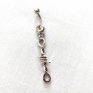 BARB WIRE BARBED INFINITY METAL CHARM ON 14g DAZZLING CLEAR CZ BELLY RING