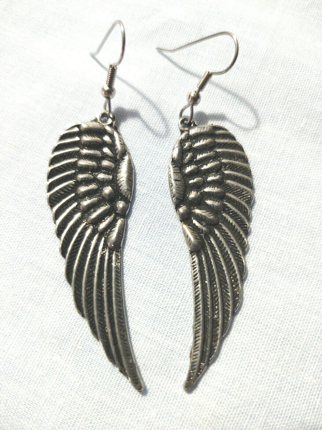 CELTIC FEATHER ANGEL WINGS LARGE SUPER DETAILED DANGLING EARRINGS ...