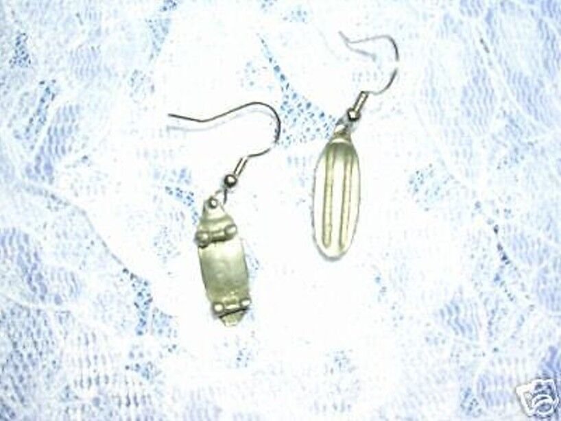 NEW HAND CAST PEWTER RADICAL SKATEBOARD DANGLING EARRINGS EXTREME SPORTS JEWELRY