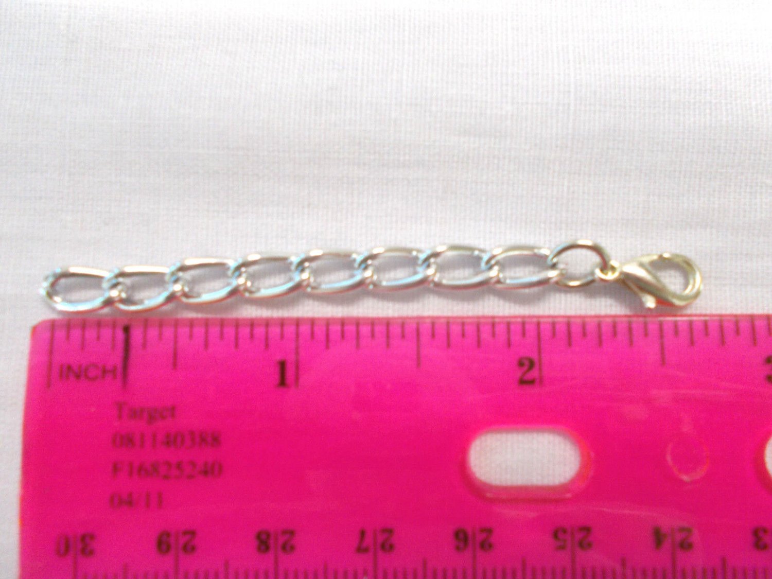 SILVER TONE EXTENDER .25 CURB CHAIN & LOBSTER CLAW CLASP 2.5 INCHES OVERALL