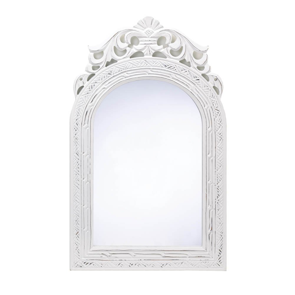 Framed Wall Mirror Distressed White