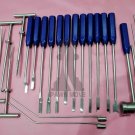 Mueller-Type Cement Removal Instruments Titanium Blue Set of 22 PCs Orthopedic