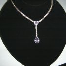 Sterling Silver Rope w/ Attached Amethyst Drops  30-0023