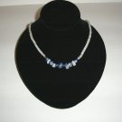 Sterling Silver Lapis, Moonstone on Heshi strand  30-0006