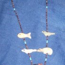 Mini Necklace-Turquoise Grizzly Bear Bottom