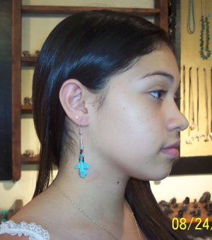 Eagle Loop Earrings-Turquoise