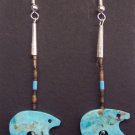 Single Dangle Turquoise Earrings-Bear